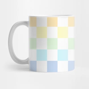 Pastel rainbow checkerboard Mug